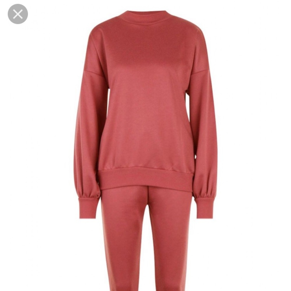 Boohoo Funnel Neck Balloon Sleeve Jogger Set